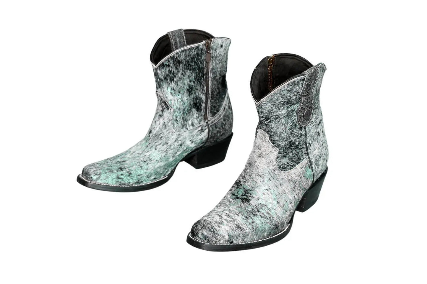The Loretta Cowhide Boots - Turquoise Metallic Limited Edition