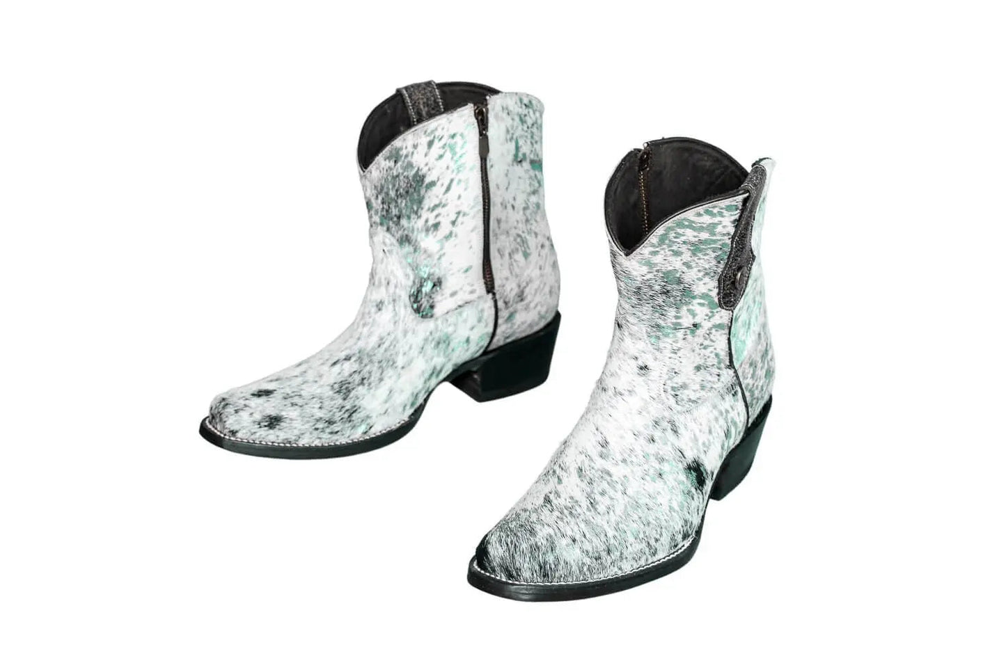 The Loretta Cowhide Boots - Turquoise Metallic Limited Edition