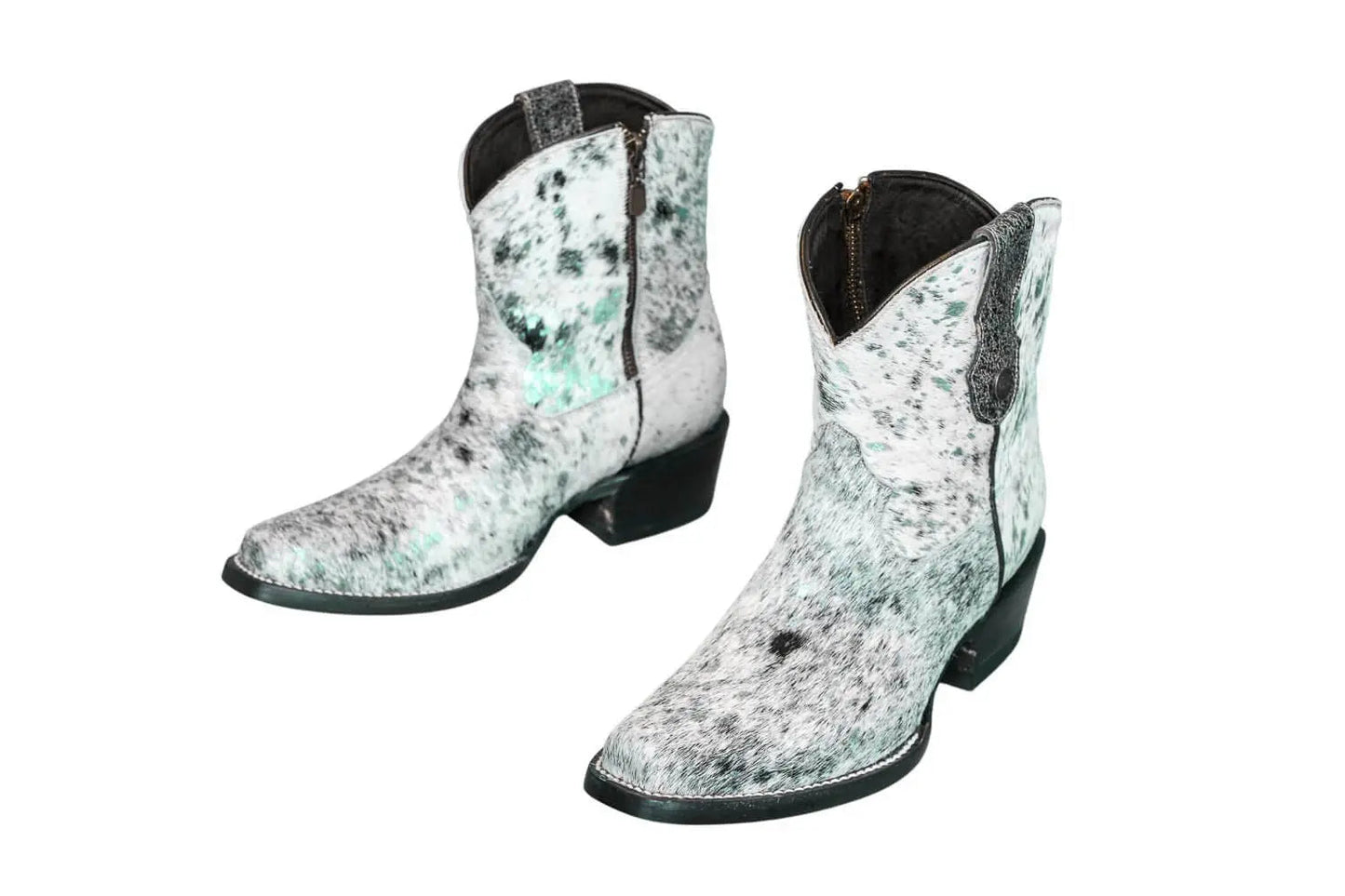 The Loretta Cowhide Boots - Turquoise Metallic Limited Edition