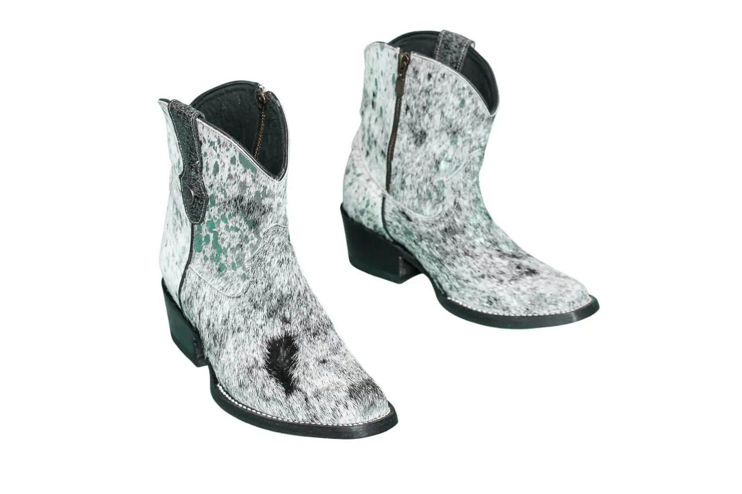 The Loretta Cowhide Boots - Turquoise Metallic Limited Edition