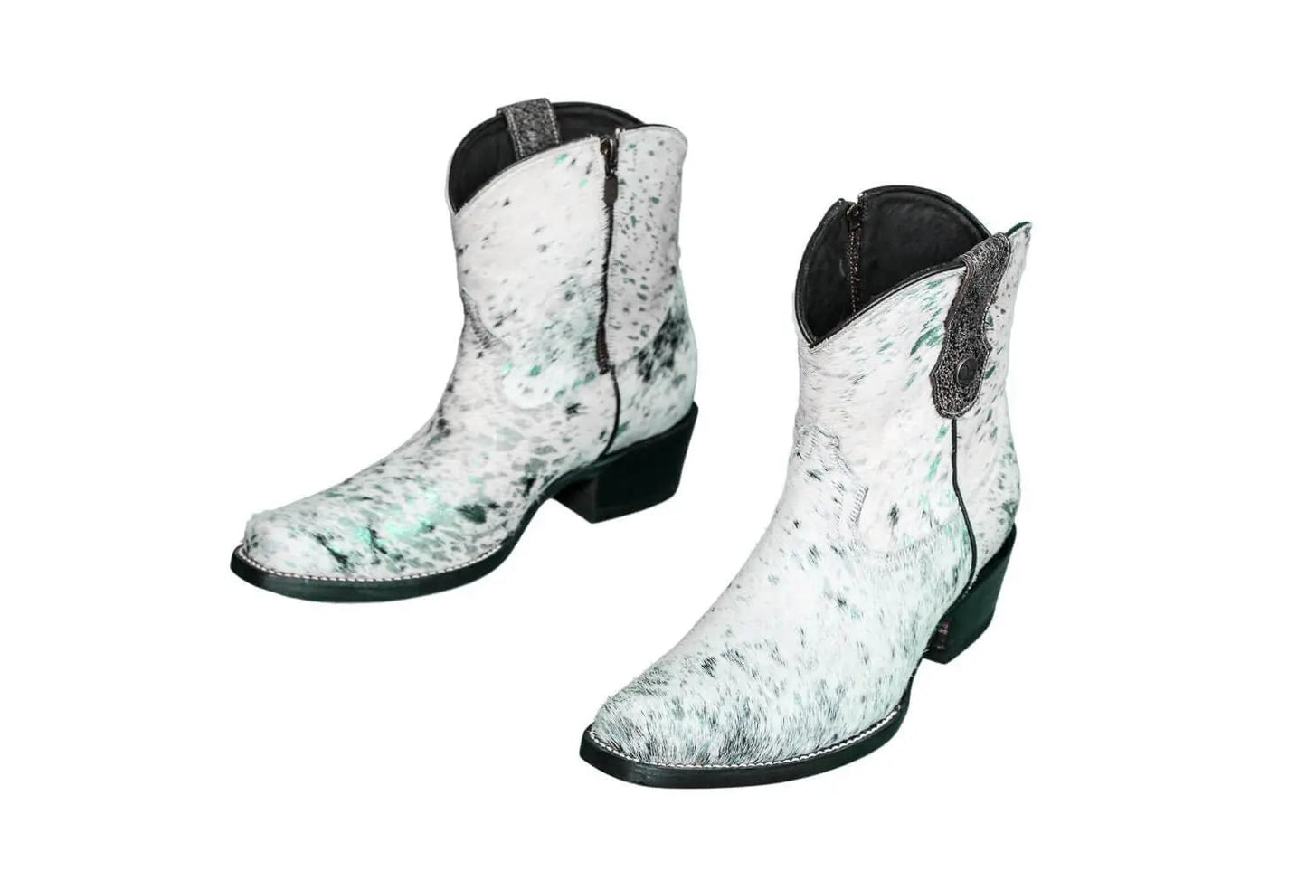 The Loretta Cowhide Boots - Turquoise Metallic Limited Edition