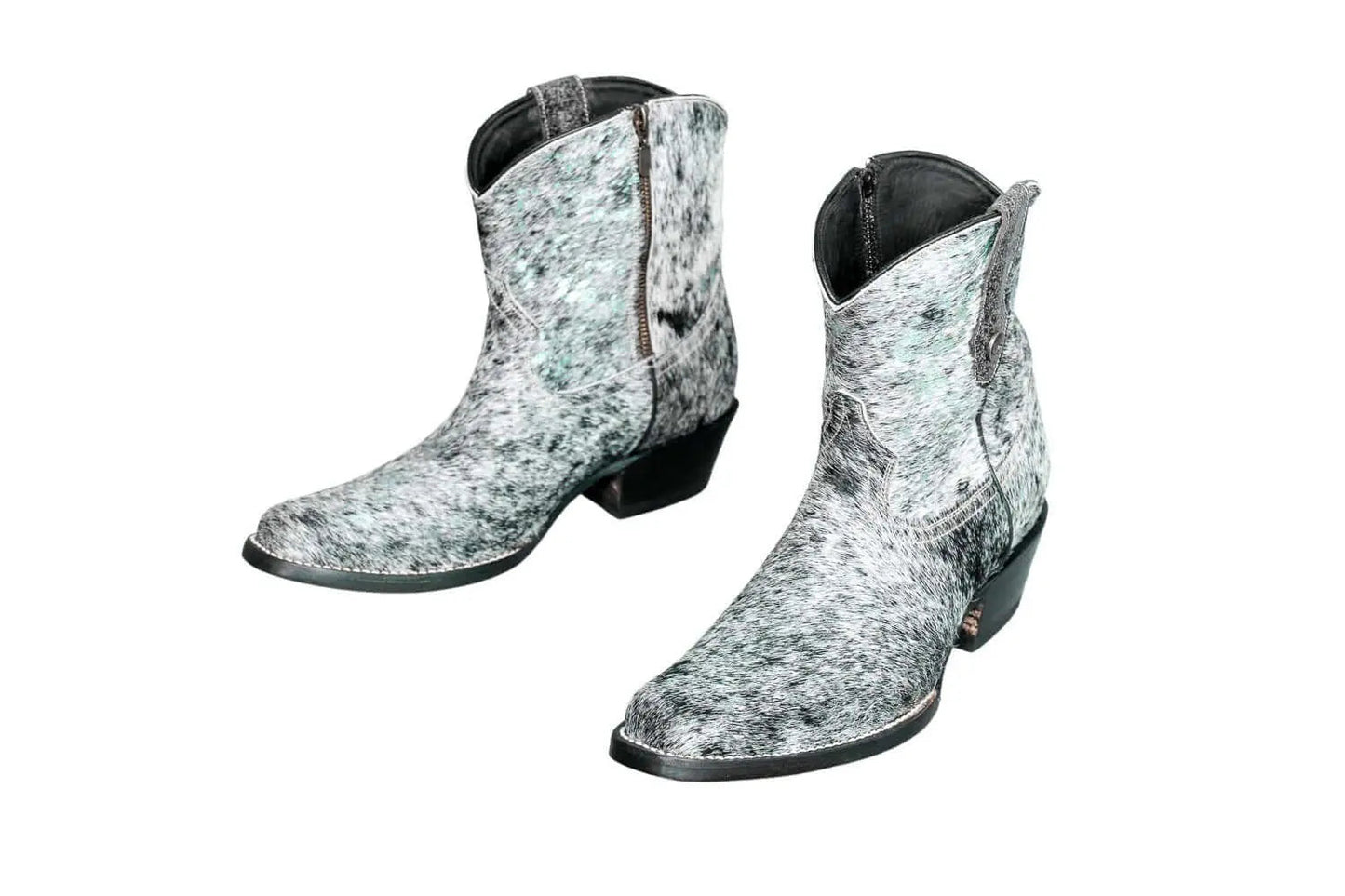 The Loretta Cowhide Boots - Turquoise Metallic Limited Edition