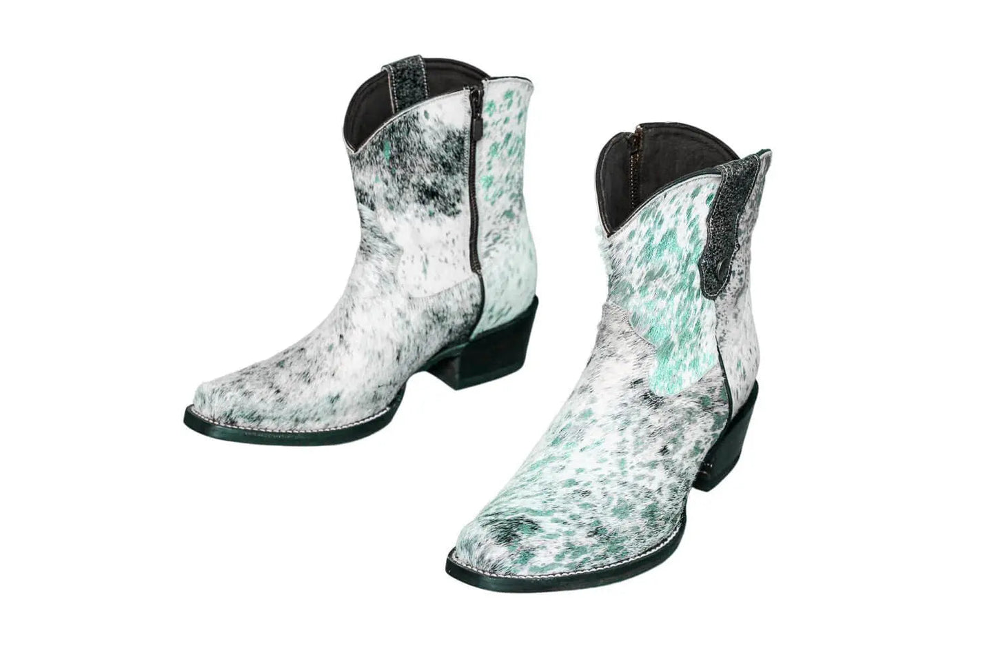 The Loretta Cowhide Boots - Turquoise Metallic Limited Edition
