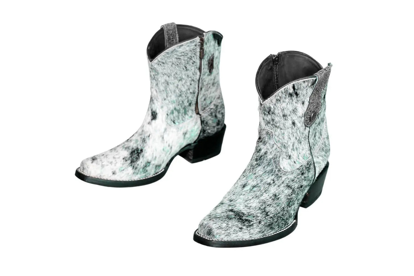 The Loretta Cowhide Boots - Turquoise Metallic Limited Edition