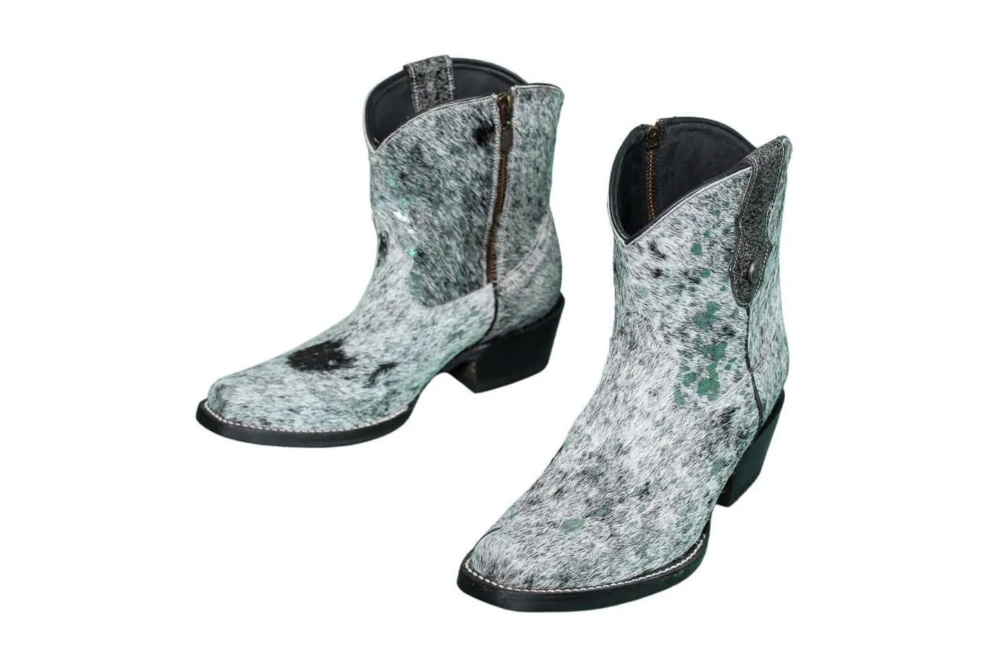 The Loretta Cowhide Boots - Turquoise Metallic Limited Edition