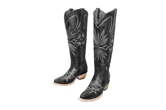 The Lorraine Knee-High Leather Boots – Black Full Grain