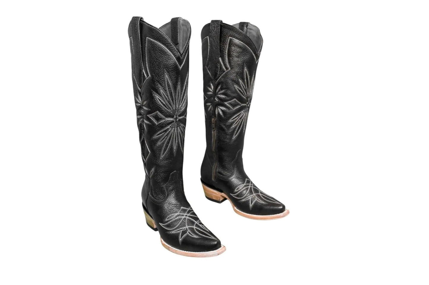 The Lorraine Knee-High Leather Boots – Black Full Grain