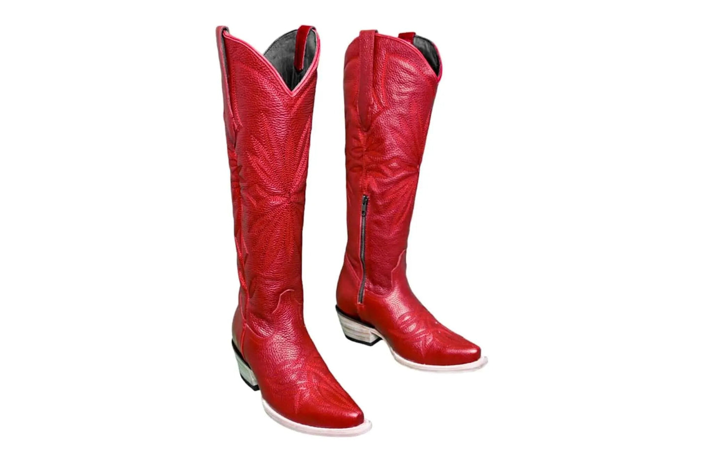 The Lorraine Knee-High Leather Boots – Red Full Grain
