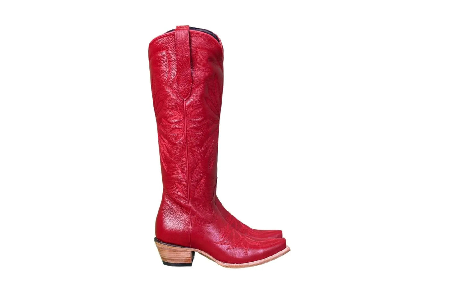 The Lorraine Knee-High Leather Boots – Red Full Grain