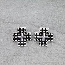 Western Cross Metal Stud Earrings