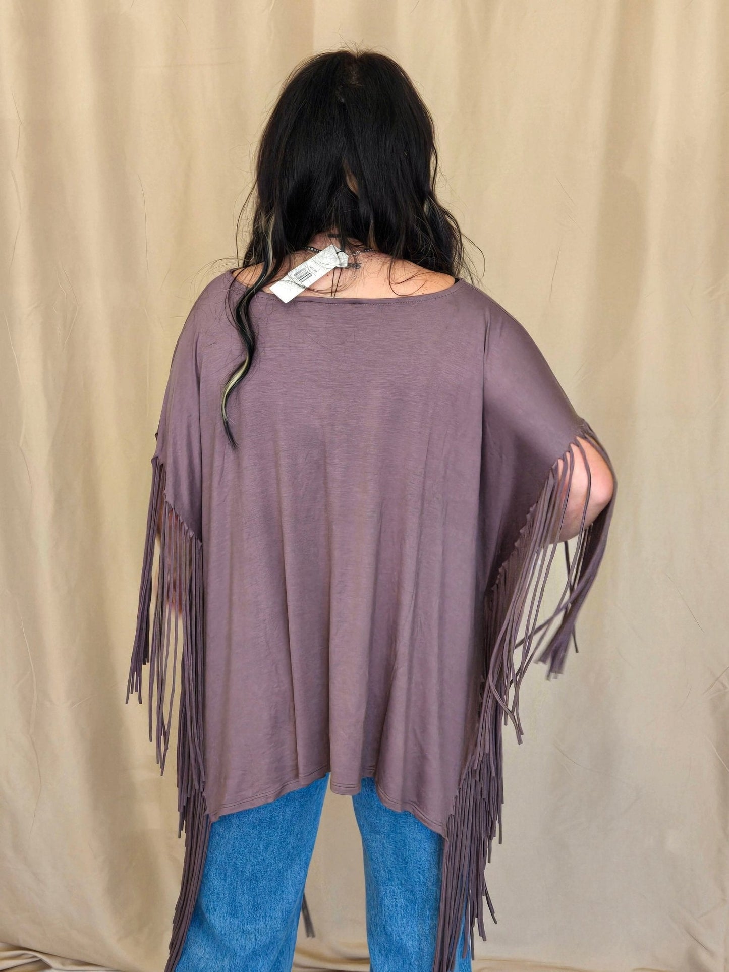 Western Showstopper Fringe Top - Mocha